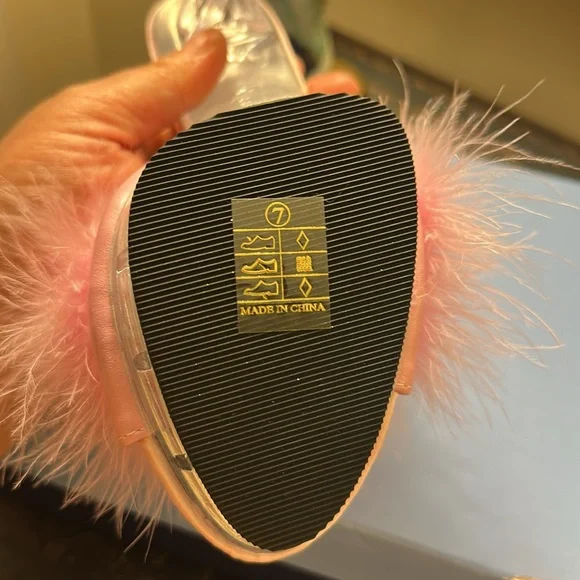 Pleaser Pink Feathered Women's Heels - Picture 10 of 16